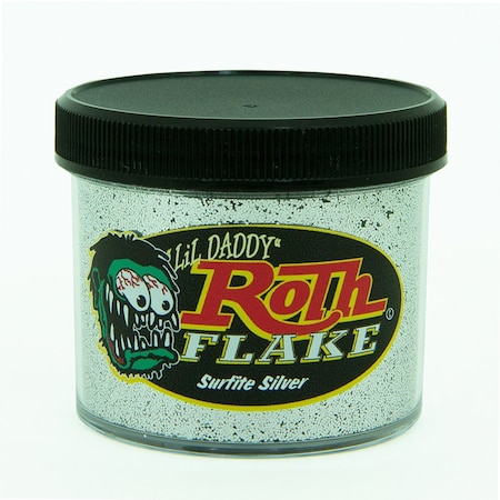 Roth Flake & Pearl Product Surfite Silver Solid Metal Flake, Monster .025 Size, 2oz Jar MRF102
